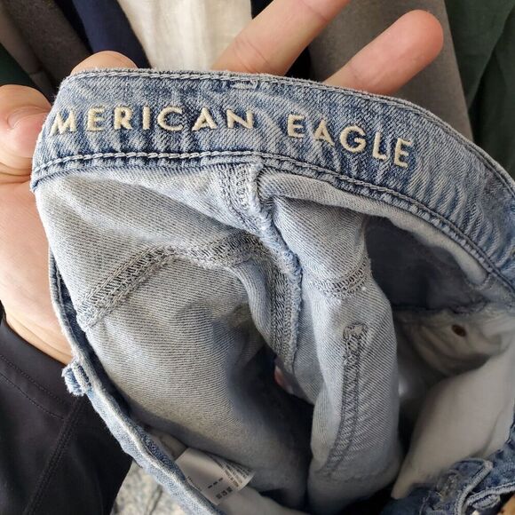 American Eagle Highest Rise Mom Shorts Crossover Plaid Mixed Media Womens 0 - Picture 8 of 11